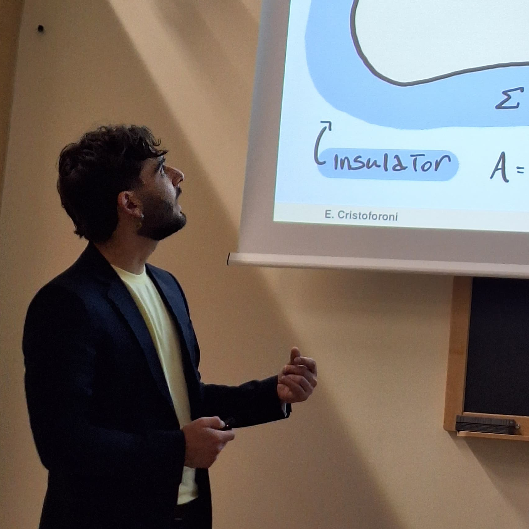 A photo of me during my PhD dissertation